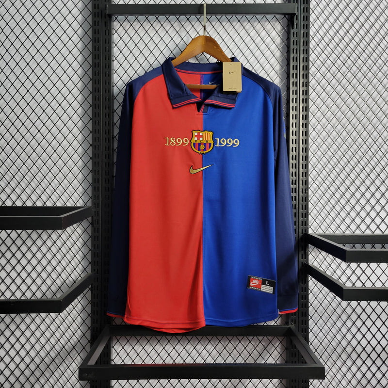 Camisa Barcelona Edição Comemorativa 100 Anos - Versão Retro Manga Comprida